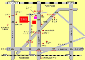 地図：真言宗・智山派 寶樹院　クリックで拡大表示