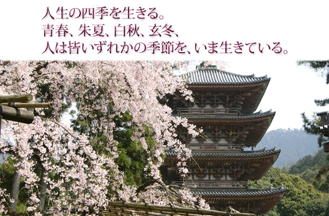 人生の四季を生きる。 青春、朱夏、白秋、玄冬、人は皆いずれかの季節を、いま生きている。