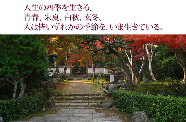 人生の四季を生きる。 青春、朱夏、白秋、玄冬、人は皆いずれかの季節を、いま生きている。